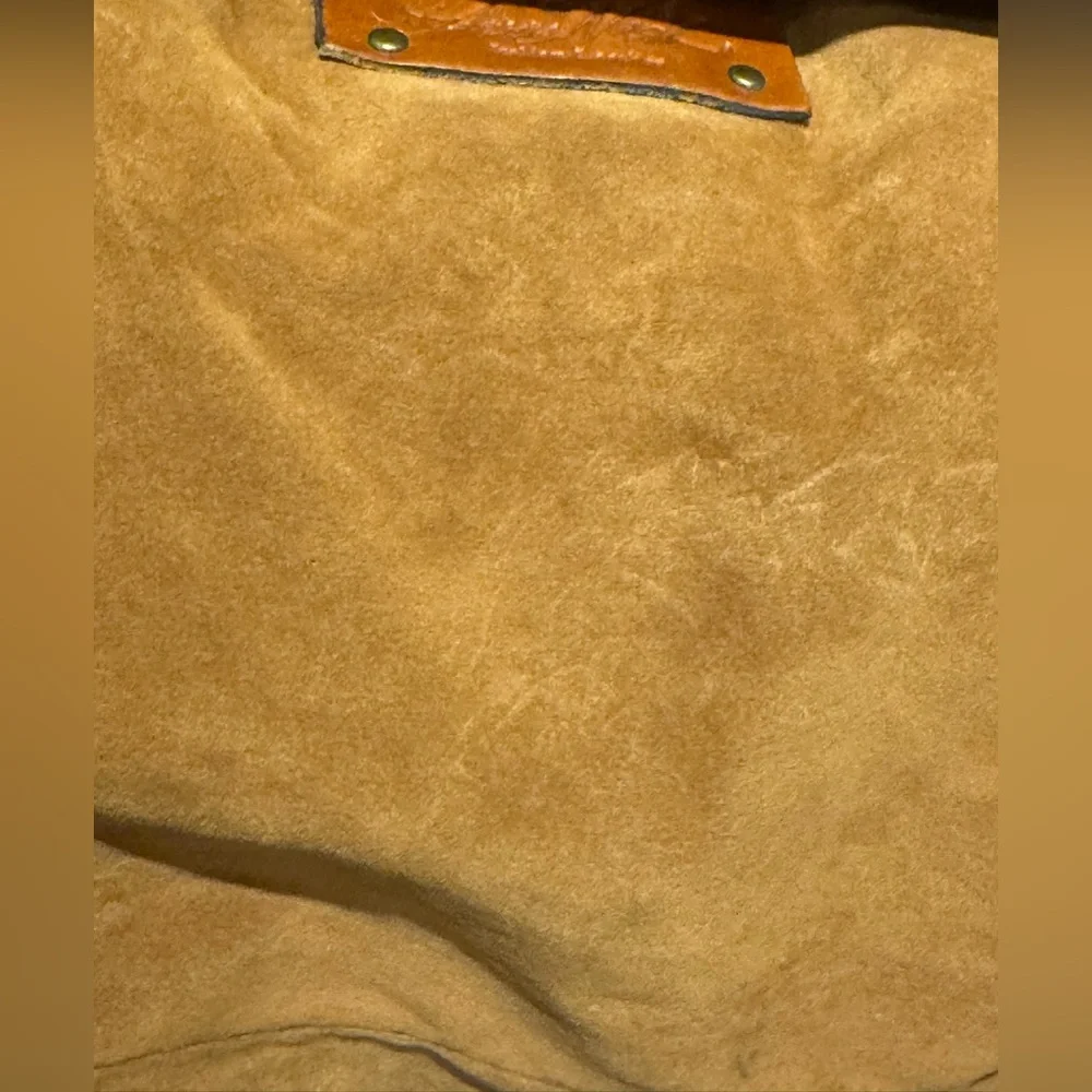Patricia Nash Venezia Tan Leather Pouch Slim Crossbody Bag.
